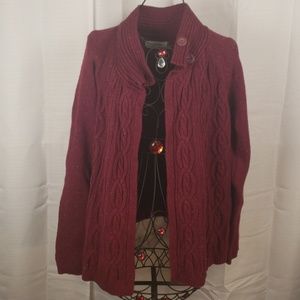 Burgandy Sonoma Cardigan Sweater Size XL